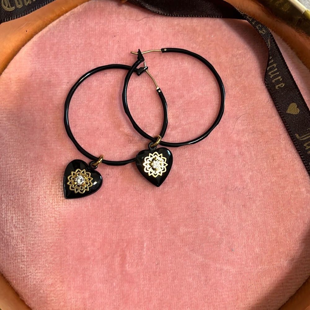 Juicy Couture Heart Hoop Earrings